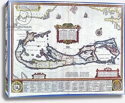 Постер Школа: Английская 18в. Map of Bermuda