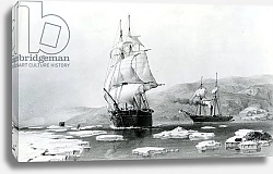 Постер Школа: Английская 19в. HMS Assistance and Pioneer breaking out of Winter quarters in 1854