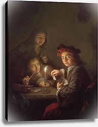 Постер Бунен Арнольд Мальчики, играющие в карты при свече