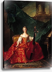 Постер Натье Жан-Марк Madame Henriette de France in Court Costume Playing a Bass Viol, 1754