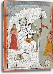 Постер Школа: Индийская 18в Shiva Bearing the Descent of the Ganges River, folio from a Hindi manuscript by the saint Narayan, c.1740