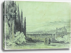 Постер Лир Эдвард View of Florence with the Duomo in the distance, 1839