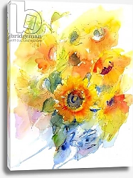 Постер Килинг Джон (совр) Sunflowers in vase, 2016