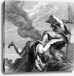 Постер Тициан (Tiziano Vecellio) Cain slaying Abel, engraved by Johann Gottfried Seuter, c.1749