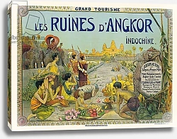 Постер French poster advertising the Temples of Angkor in Indochina, 1911