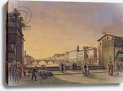 Постер Герарди Джузеппе View of the Arno from the Ponte Vecchio, Florence