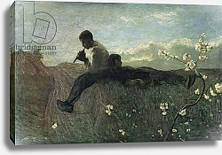 Постер Седжантини Джованни Idyll, 1882-1883, by Giovanni Segantini, oil on canvas, 565x845 cm