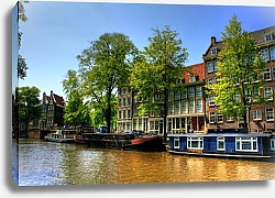 Постер Амстердам. Голландия. Улица Дамрак  2
