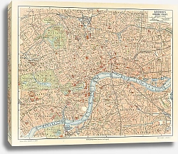 Постер Карта центральной части Лондона, конец 19 в.