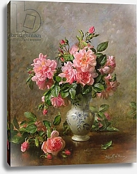 Постер Уильямс Альберт (совр) AB/1022 Roses in a Blue and White Vase