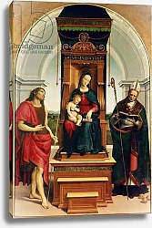 Постер Рафаэль (Raphael Santi) The Madonna and Child with St. John the Baptist and St. Nicholas of Bari, 1505