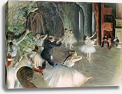 Постер Дега Эдгар (Edgar Degas) The Rehearsal of the Ballet on Stage, c.1878-79