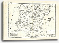Постер Карта Испании и Португалии, 1780 г. 1