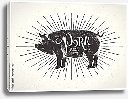 Постер Свежая свинина, ретро