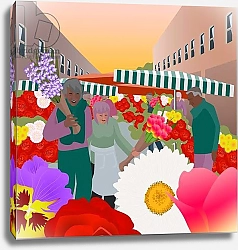 Постер Хантли Клэр (совр) Flower Market at Columbia Road