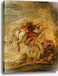 Постер Рубенс Петер (Pieter Paul Rubens) Bellerophon Riding Pegasus Fighting the Chimaera, 1635