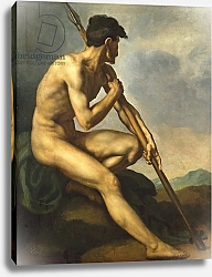 Постер Жерико Теодор Nude Warrior with a Spear, c.1816