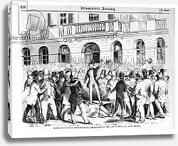 Постер Школа: Немецкая школа (19 в.) Revolt in Vienna on 30th March 1848, illustration from 'Illustrierte Zeitung'