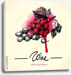 Постер Гроздь винограда с красной кляксой