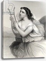 Постер Стаал Пьер (грав) Sappho,illustration from 'World Noted Women' by Mary Cowden Clarke, 1858