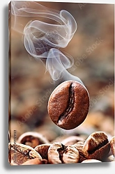 Постер Дымящееся кофейное зерно
