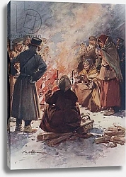 Постер Хаенен Фредерик де The Poor of Moscow warming themselves at Street Fires in Winter