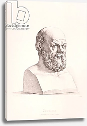 Постер Перкинс (грав) Portrait of Socrates engraved by B.Barloccini, 1849