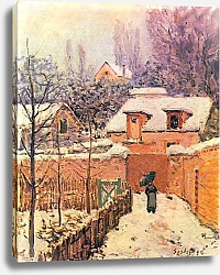 Постер Сислей Альфред (Alfred Sisley) Заснеженный сад в Лувесьене