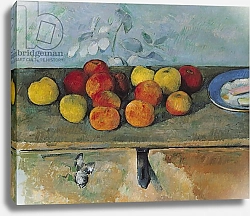Постер Сезанн Поль (Paul Cezanne) Still life of apples and biscuits, 1880-82