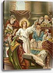 Постер Эббингхаус Вильгельм (1864-1951) Jesus teaches in the Temple