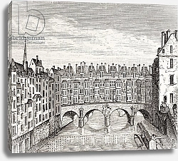 Постер Школа: Французская Houses on the Saint-Michel Bridge, Paris, 1875