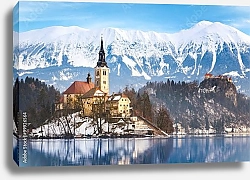 Постер Словения. Озеро Блед