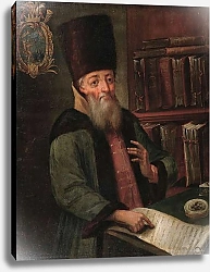 Постер Школа: Русская 17в. Portrait of Afanasy Lavrentievich Ordin-Naschokin with the Truce of Andrusovo