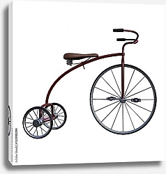 Постер Ретро-трицикл на белом фоне