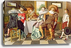 Постер Халс Дирк Elegant Figures Feasting at a Table