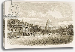 Постер Мэннинг Самуэль (грав) The Capitol building, Washington DC, c.1880