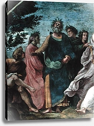 Постер Рафаэль (Raphael Santi) The Parnassus, detail of Homer, Dante and Virgil, in the Stanze della Segnatura, 1510-11