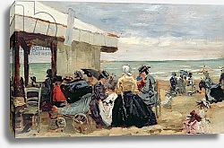 Постер Буден Эжен (Eugene Boudin) A Beach Scene