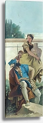 Постер Тиеполо Батиста Сидящий мужчина, женщина с кувшином и мальчиком