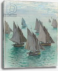 Постер Моне Клод (Claude Monet) Fishing Boats, Calm Sea, 1868
