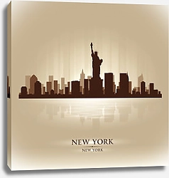 Постер Нью-Йорк, силуэт города