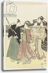 Постер Тоёкуни Утагава Oiran Travelling as a Mitate of  Daimyo_ Procession, late 18th-early 19th century