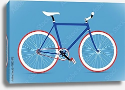 Постер Синий велосипед на голубом фоне