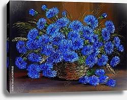 Постер Синие цветы в вазе