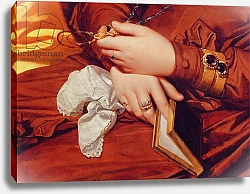 Постер Ингрес Джин Portrait of Madame Marcotte, detail of her hands, 1826