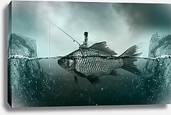 Постер Рыбачка на рыбе