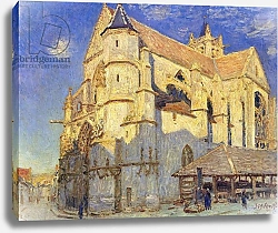 Постер Сислей Альфред (Alfred Sisley) The Church at Moret, Frosty Weather, 1893