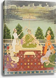 Постер Школа: Индийская 18в Bahadur Shah with his four sons and a grandson, c.1710