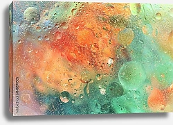 Постер Капли воды на красочном фоне