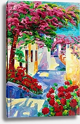 Постер Цветущие улицы Санторини